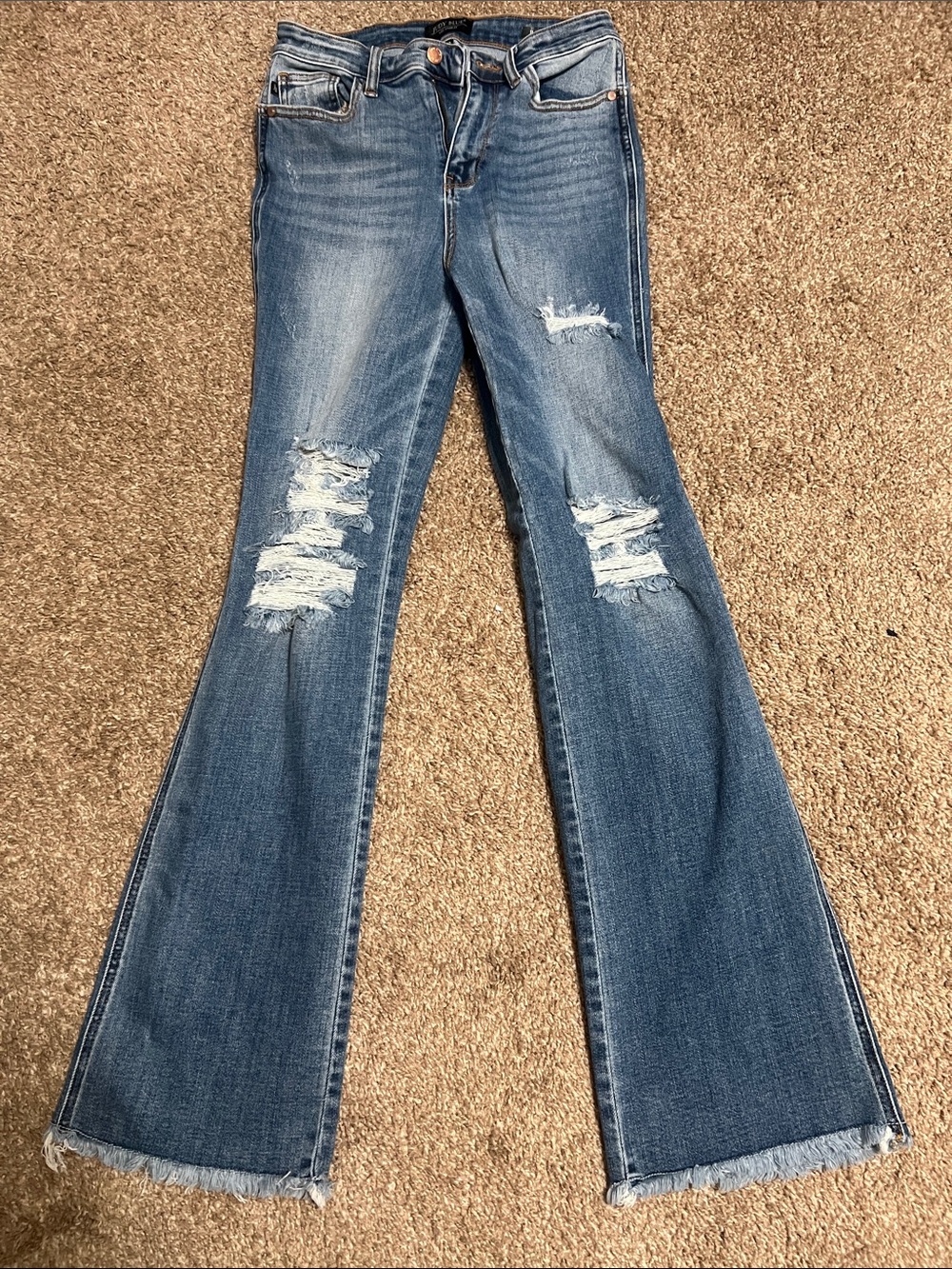 Judy Blue Blue Distressed Flare Jeans